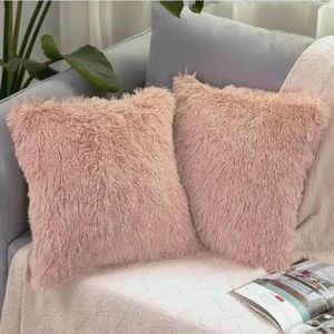 2Pack Decorative Pillow Covers Faux Fur